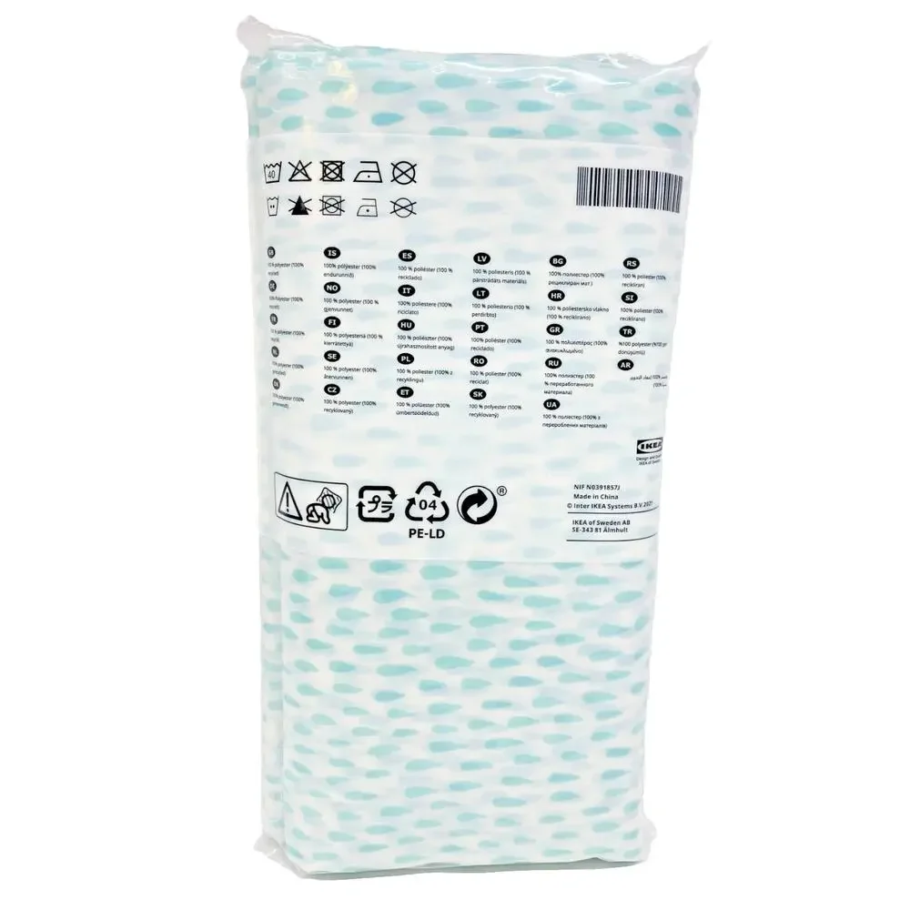 IKEA RÅNEÄLVEN Shower Curtain White/Turquoise 71
